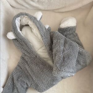 Cozy Gray and White Fleece Baby Onesie
